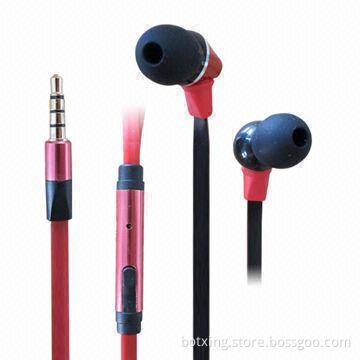 Popular flat wire metal earphone for iPhone 5